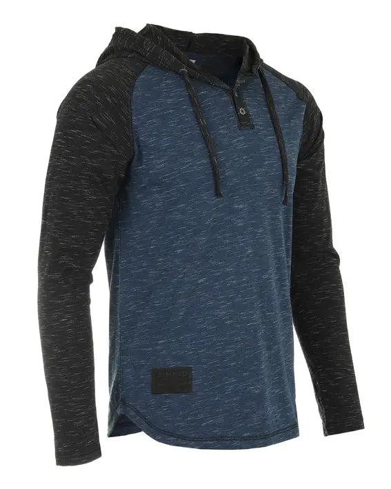 ZIMEGO Men's Hoodie Pullover Sweatshirt Long Sleeve Athletic Casual Active Hip Hop Button Raglan Henley Shirt Hooded Top Zimego Apparel