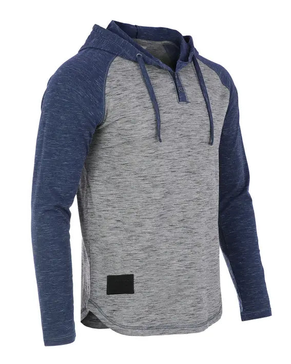 ZIMEGO Men's Hoodie Pullover Sweatshirt Long Sleeve Athletic Casual Active Hip Hop Button Raglan Henley Shirt Hooded Top Zimego Apparel