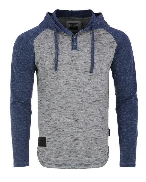 ZIMEGO Men's Hoodie Pullover Sweatshirt Long Sleeve Athletic Casual Active Hip Hop Button Raglan Henley Shirt Hooded Top Zimego Apparel