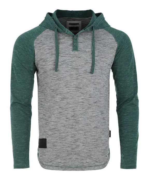 ZIMEGO Men's Hoodie Pullover Sweatshirt Long Sleeve Athletic Casual Active Hip Hop Button Raglan Henley Shirt Hooded Top Zimego Apparel