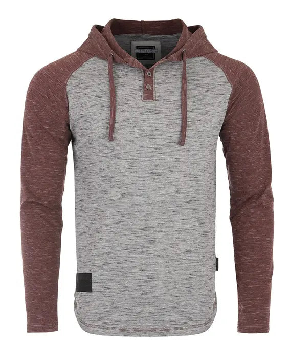 ZIMEGO Men's Hoodie Pullover Sweatshirt Long Sleeve Athletic Casual Active Hip Hop Button Raglan Henley Shirt Hooded Top Zimego Apparel