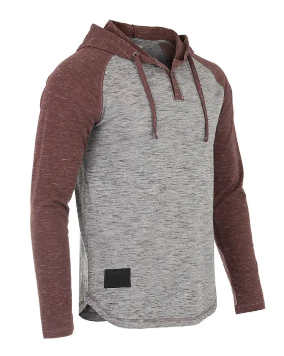 ZIMEGO Men's Hoodie Pullover Sweatshirt Long Sleeve Athletic Casual Active Hip Hop Button Raglan Henley Shirt Hooded Top Zimego Apparel