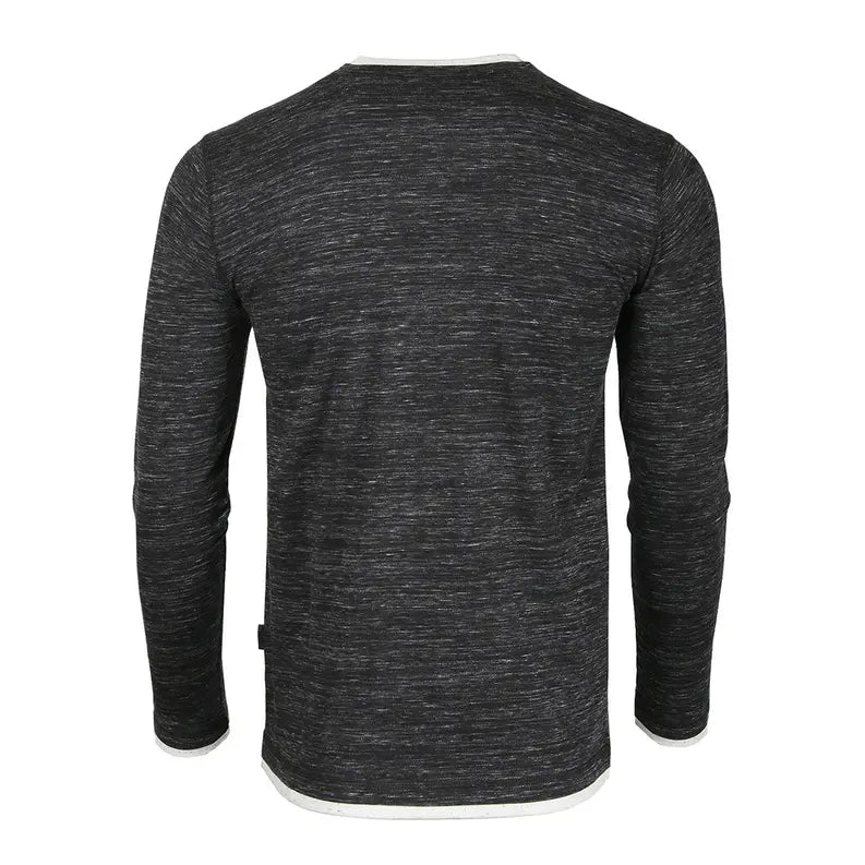 ZIMEGO Men's Long Sleeve Double Layered Y-Neck Fashion Henley Zimego Apparel