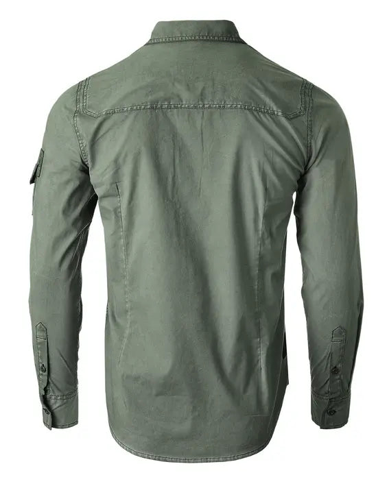ZIMEGO Men's Stretch Flex Slim Color Washed Vintage Rugged Fashion Button Shirts Zimego Apparel