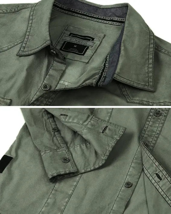 ZIMEGO Men's Stretch Flex Slim Color Washed Vintage Rugged Fashion Button Shirts Zimego Apparel