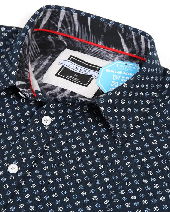 ZIMEGO Mens Holiday Hawaiian Long Sleeve Stretch Casual Aloha Button Down Shirt Zimego Apparel