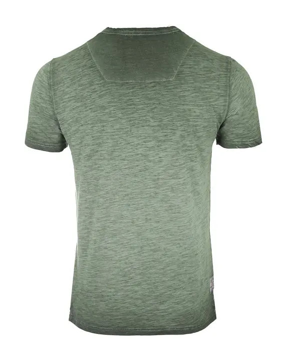 ZIMEGO Mens Short Sleeve Crew Neck Oil Wash Vintage Button Henley T-Shirt Zimego Apparel