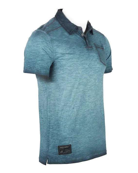 ZIMEGO Mens Short Sleeve Oil Wash Vintage Button Henley Pocket Polo T-Shirt Zimego Apparel