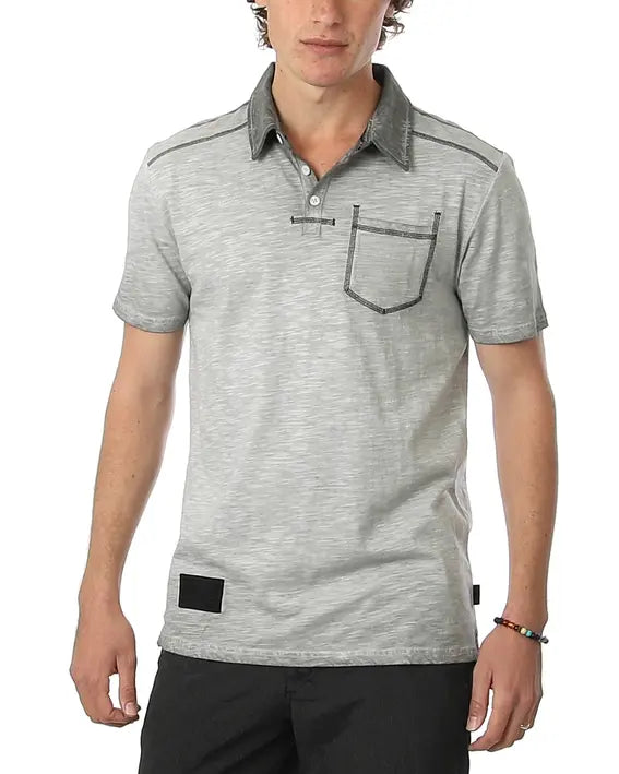 ZIMEGO Mens Short Sleeve Oil Wash Vintage Button Henley Pocket Polo T-Shirt Zimego Apparel