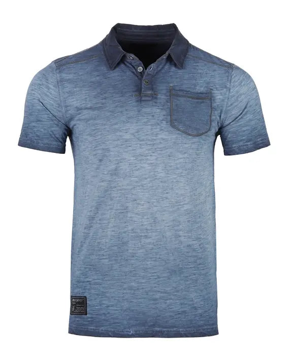 ZIMEGO Mens Short Sleeve Oil Wash Vintage Button Henley Pocket Polo T-Shirt Zimego Apparel