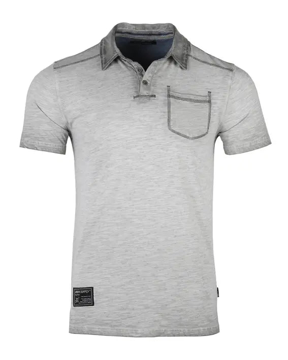 ZIMEGO Mens Short Sleeve Oil Wash Vintage Button Henley Pocket Polo T-Shirt Zimego Apparel