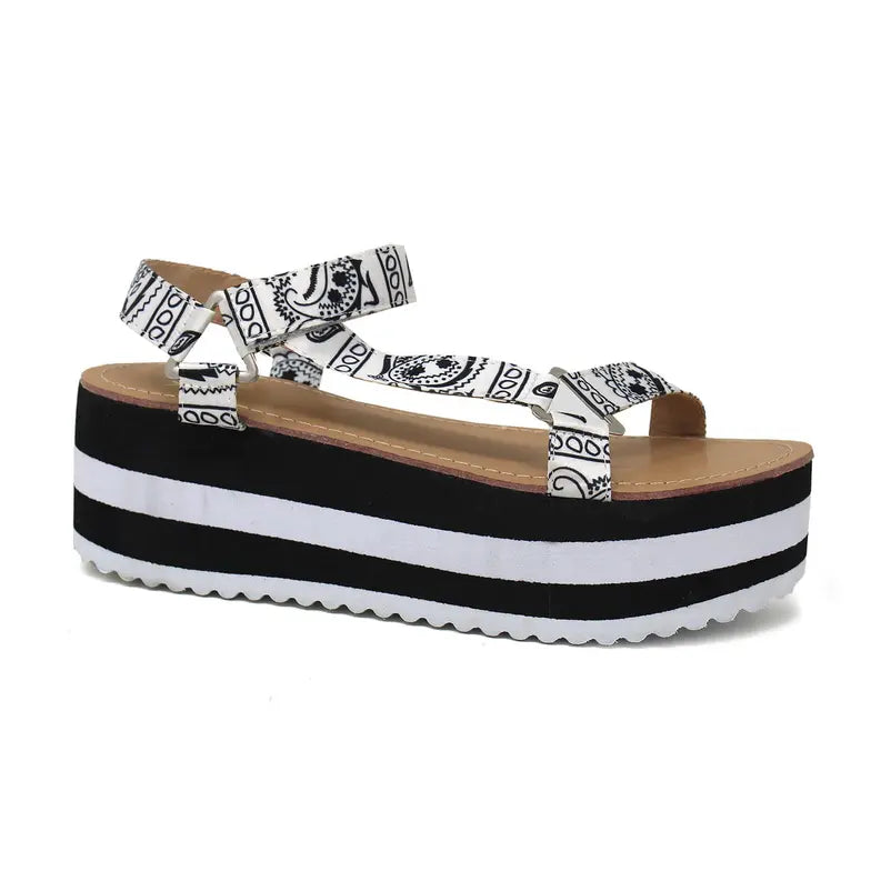 ZOEY-15 Women's Multi Color Wedge Platform Sandal Yoki Fashion