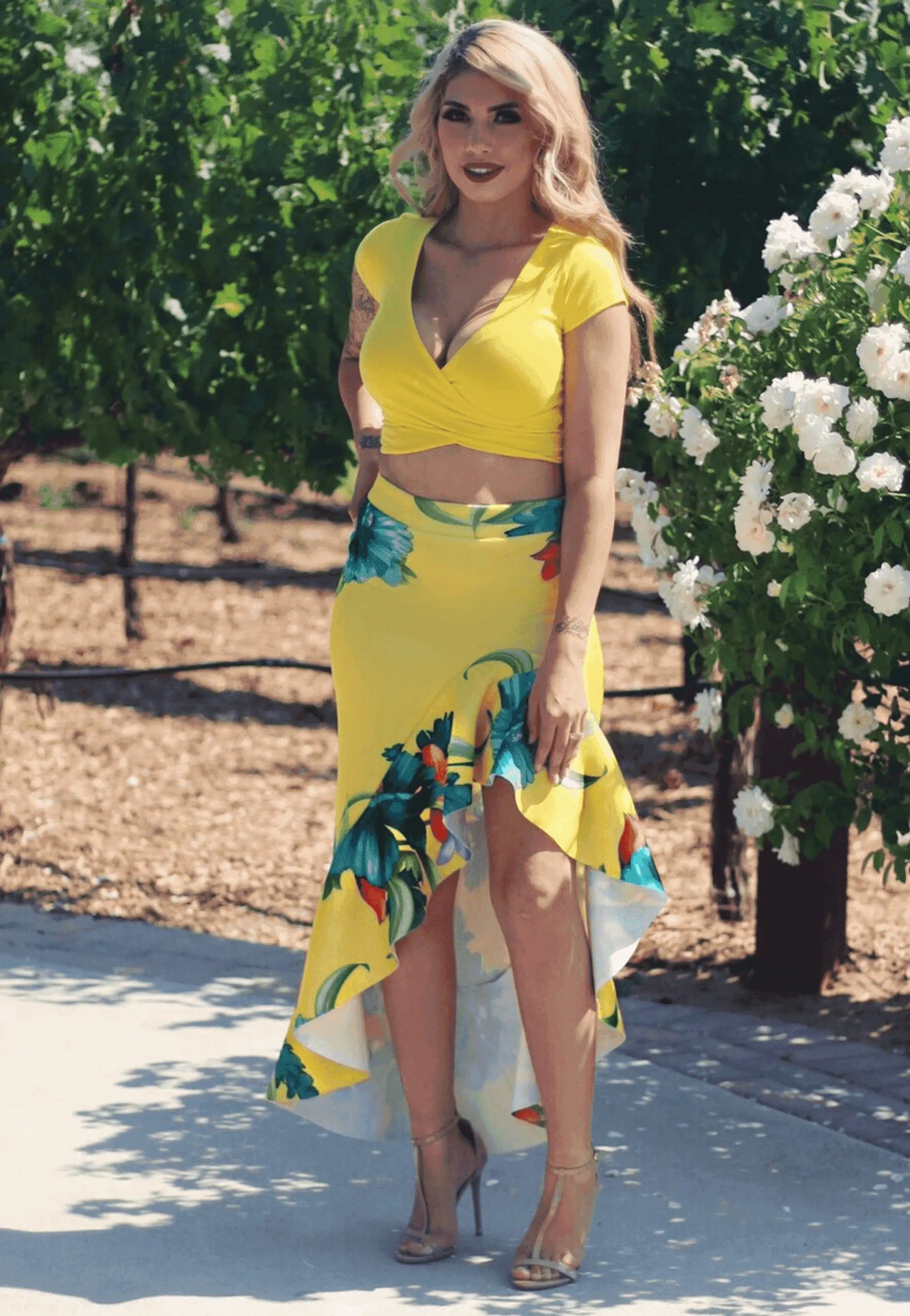 Zemirah Criss Cross Cropped Top Yellow SurelyMine