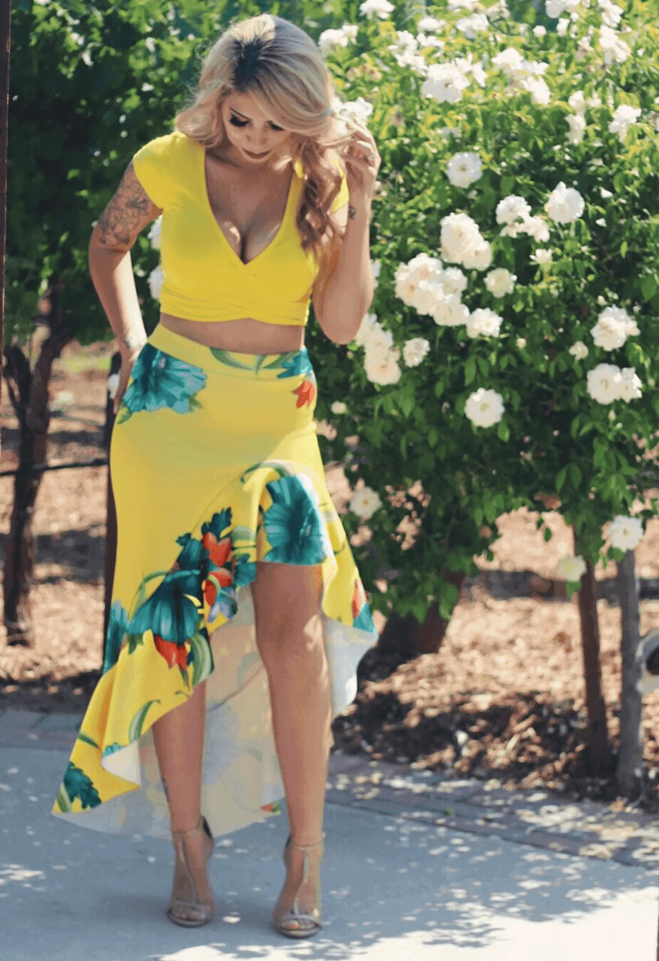 Zemirah Criss Cross Cropped Top Yellow SurelyMine