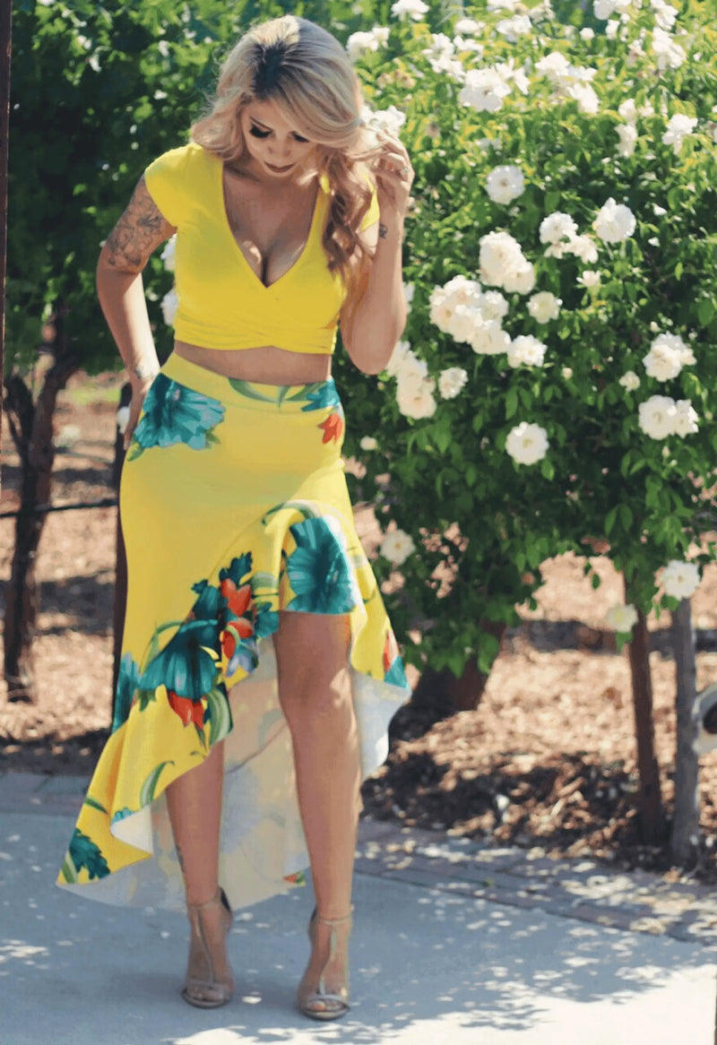 Zemirah Criss Cross Cropped Top Yellow SurelyMine