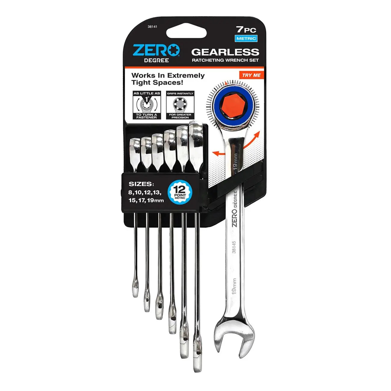Zero Degree Metric Ultra-precise Gearless Ratchet Wrench Set (7-piece) ZERODEGREE