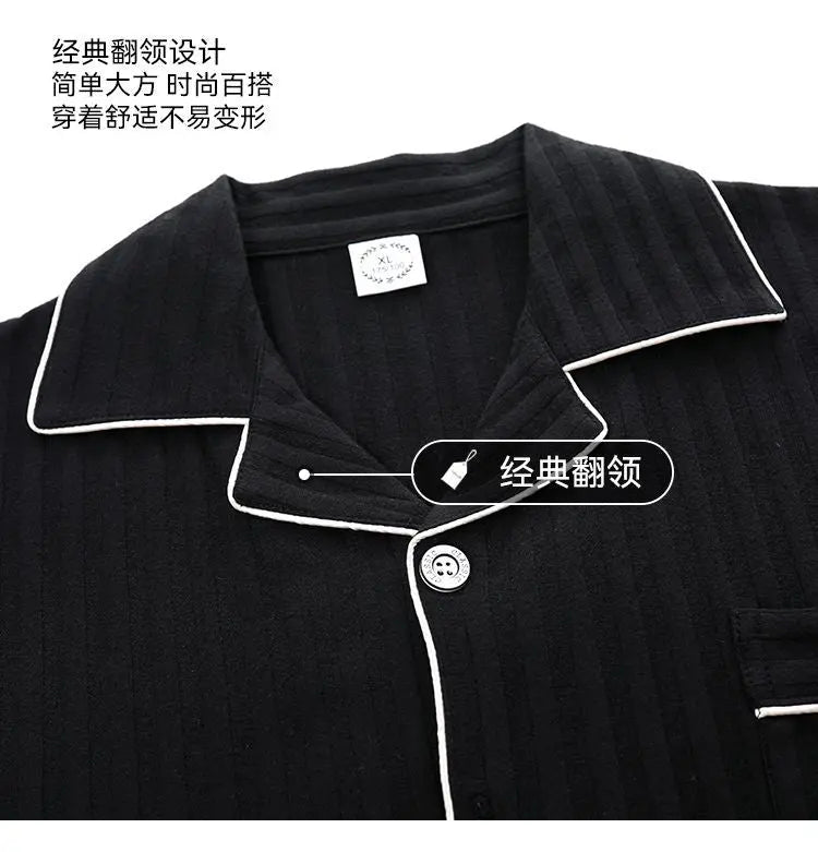 Zhuojia plus size Pajamas Men's Summer Plus Weight Increase Short-sleeved Pants Loose Cardigan Home Wear Men's 220kg GreatEagleInc