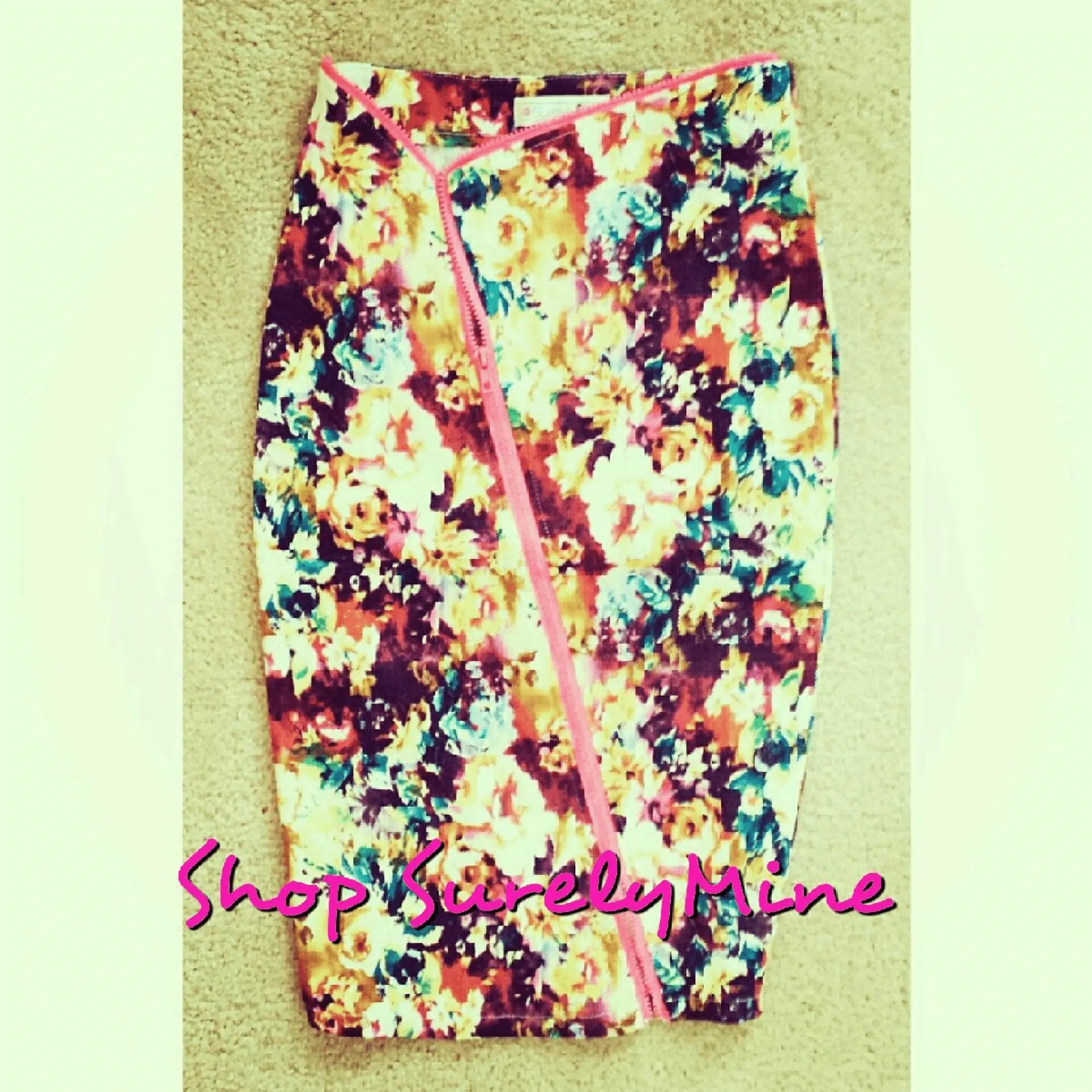 Zip Me Up Floral Midi Skirt SurelyMine