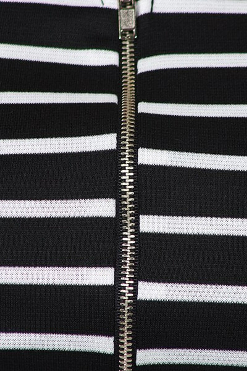 Zip Up Horizontal Stripe Skirt and Tank Set SurelyMine