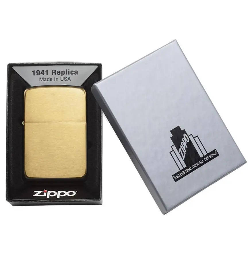 Zippo Windproof Lighter 1941 Replica Brushed Brass Zippo