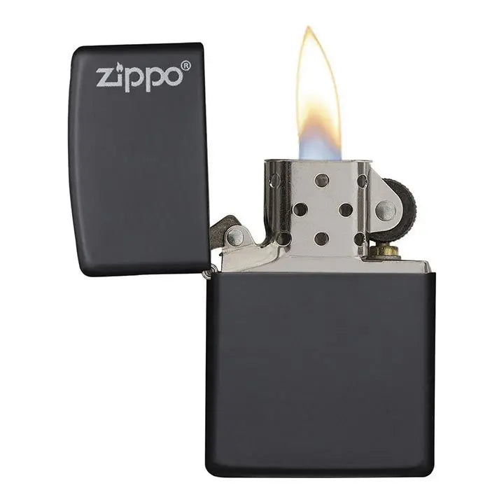 Zippo Windproof Lighter Black Matte W/zippo Logo Zippo