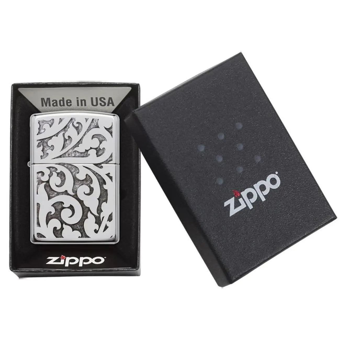 Zippo Windproof Lighter Filigree High Polish Chrome Zippo