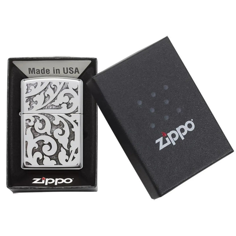 Zippo Windproof Lighter Filigree High Polish Chrome Zippo