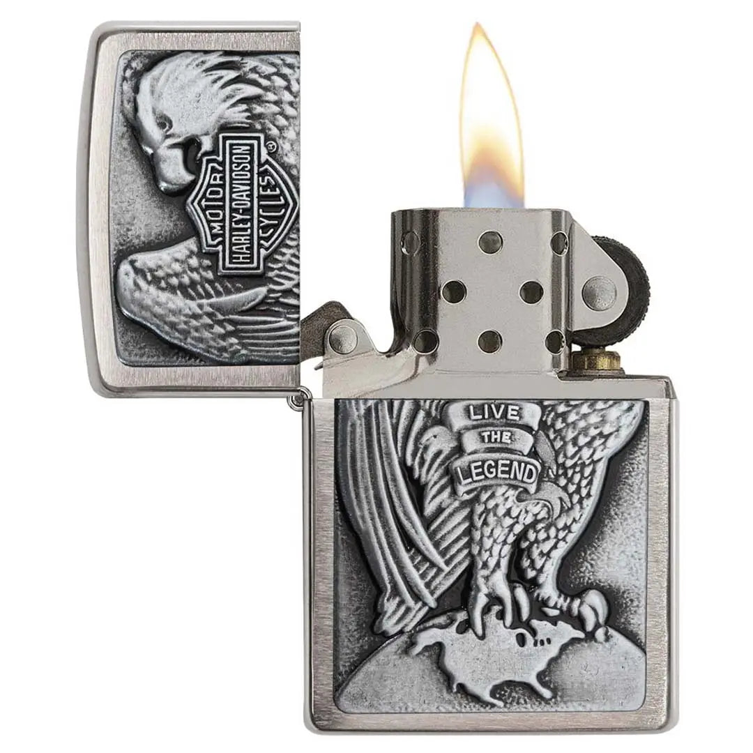 Zippo Windproof Lighter Harley-davidson Eagle Wings Live The Legend Zippo
