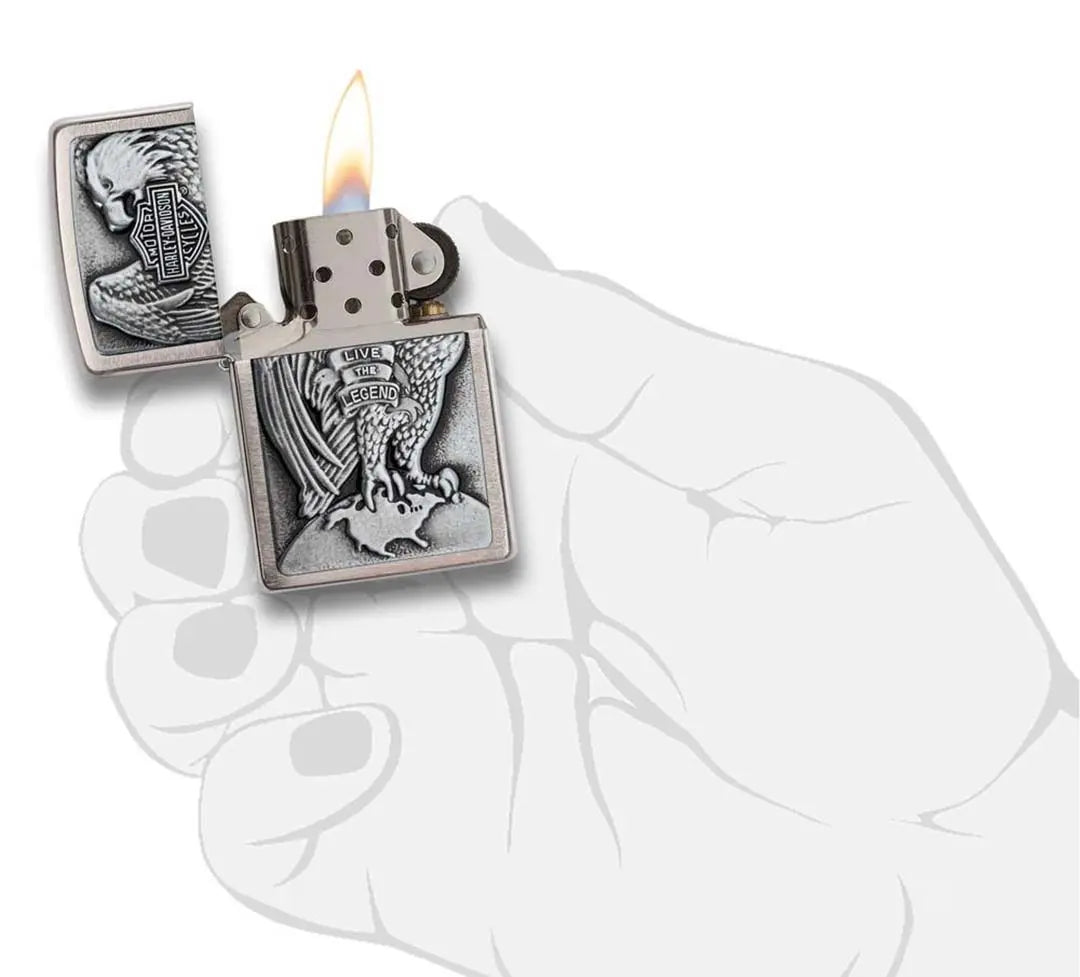 Zippo Windproof Lighter Harley-davidson Eagle Wings Live The Legend Zippo