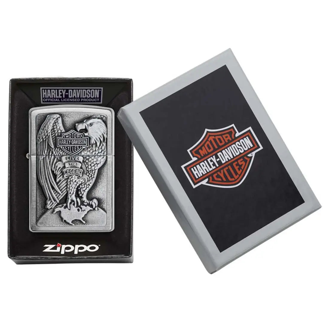 Zippo Windproof Lighter Harley-davidson Eagle Wings Live The Legend Zippo