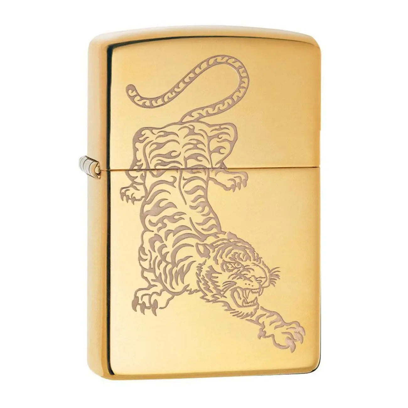 Zippo Windproof Lighter - Tiger Design Gold Zippo