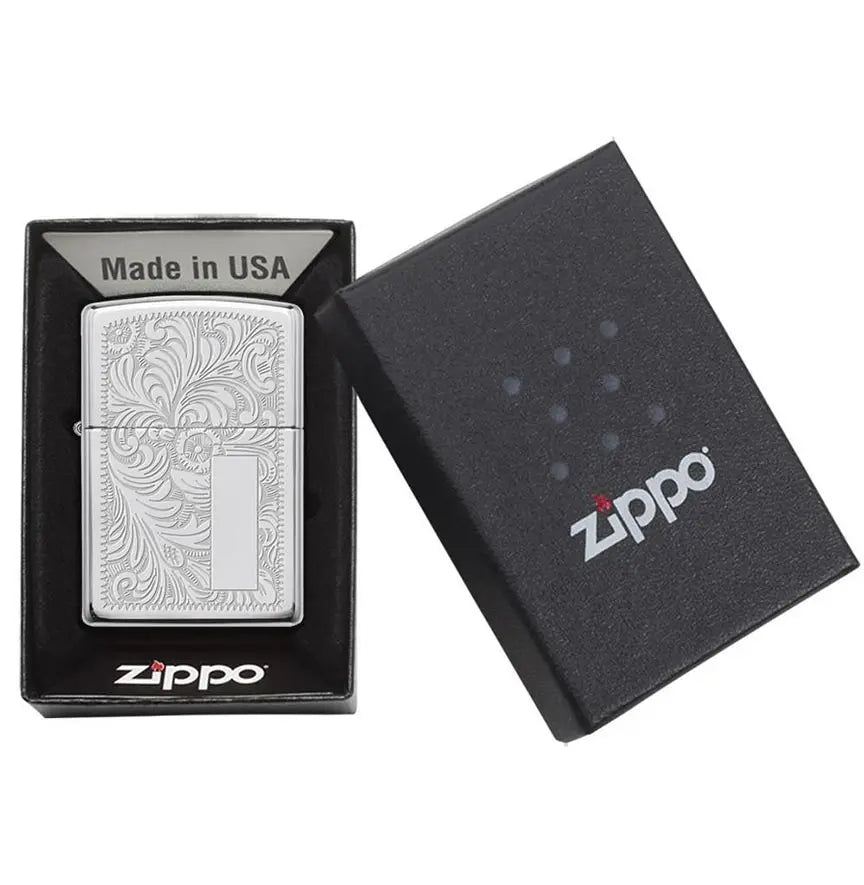 Zippo Windproof Lighter Venetian 352 High Polish Chrome Zippo