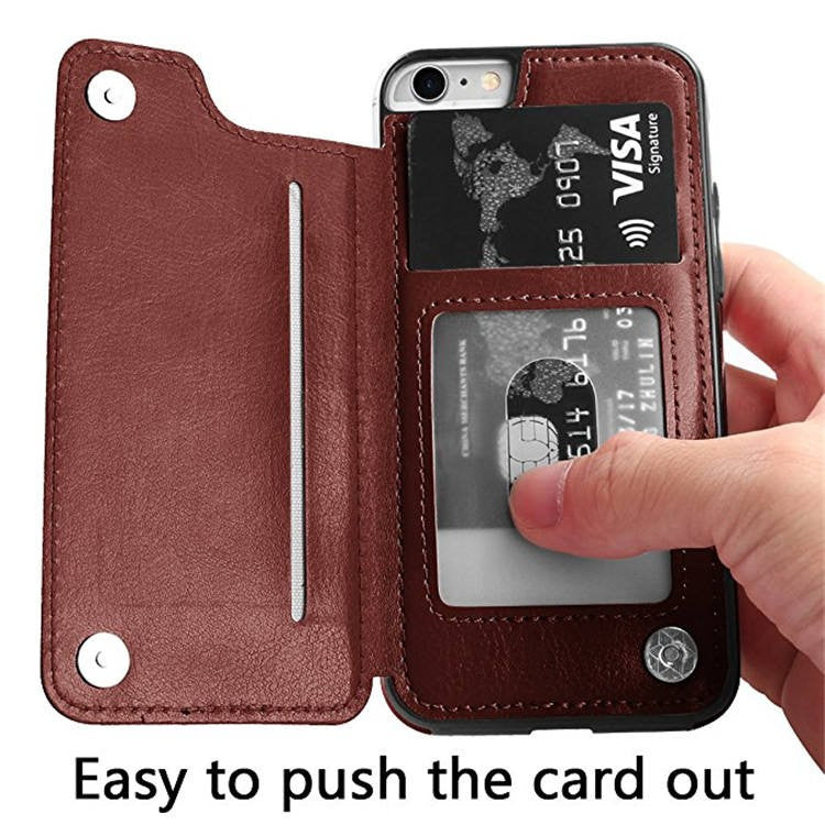 Saling Shockproof Wallet Leather Phone Case With Card Slots Soft Pu Cover Case For Iphone 11 5.8 Inch
