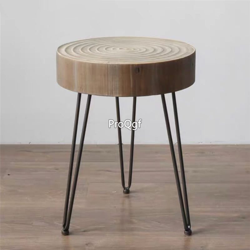 Retro Coffee Table Distressed Round Table Small Apartment Living Room Coffe Table