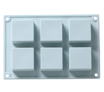 Mould For Handmade Craft Soap Mold Candy Color 6 Cavity Silicone Plain Basic Rectangle Soap Mold Silicone Blue
