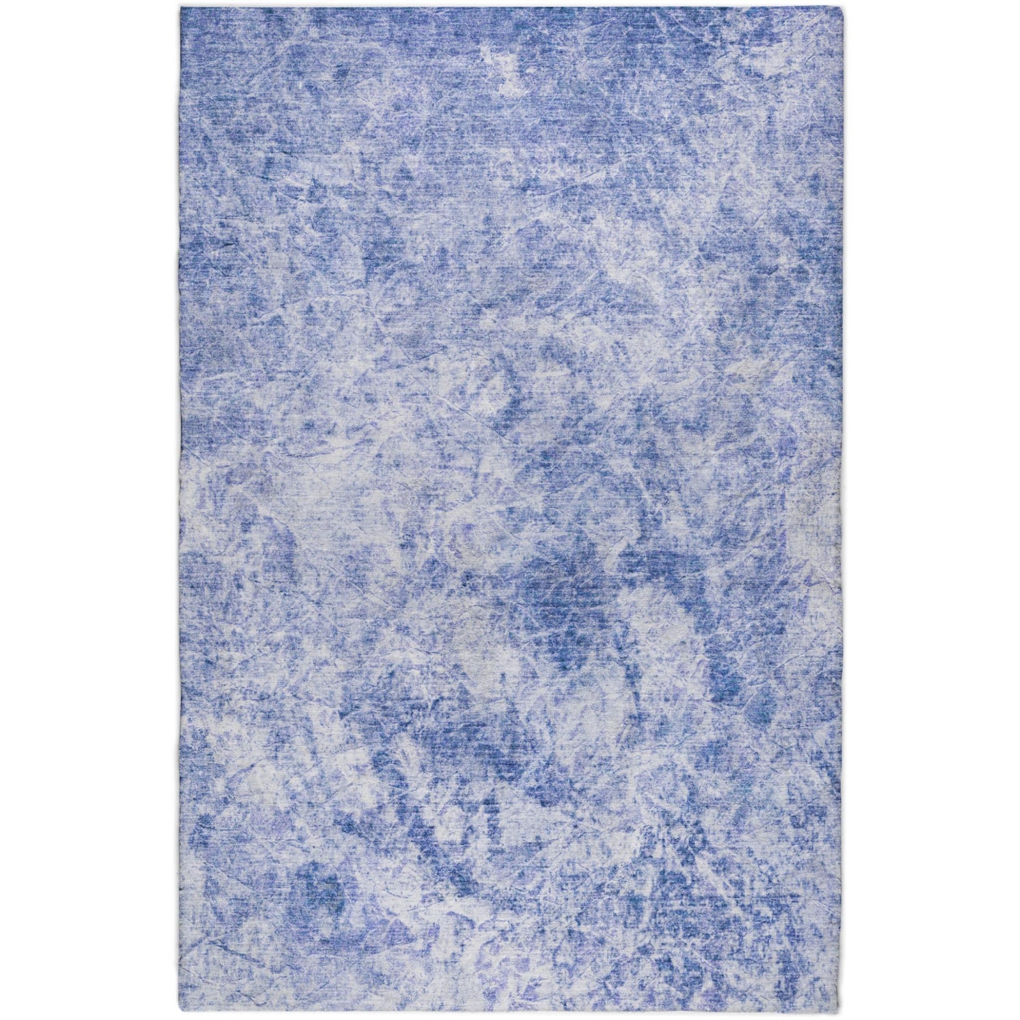 10' X 14' Blue And Ivory Abstract Shag Washable Area Rug With UV Protection - Home & Garden