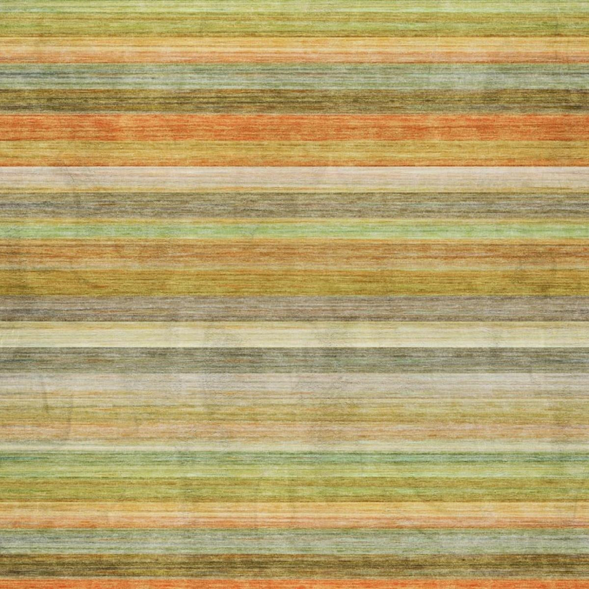 10' X 14' Green And Orange Striped Shag Washable Area Rug With UV Protection - Home & Garden