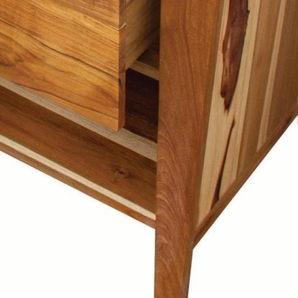 36" Light Brown Solid Wood Freestanding Single Door Bathroom Vanity And Four Drawers - Bed & Bath