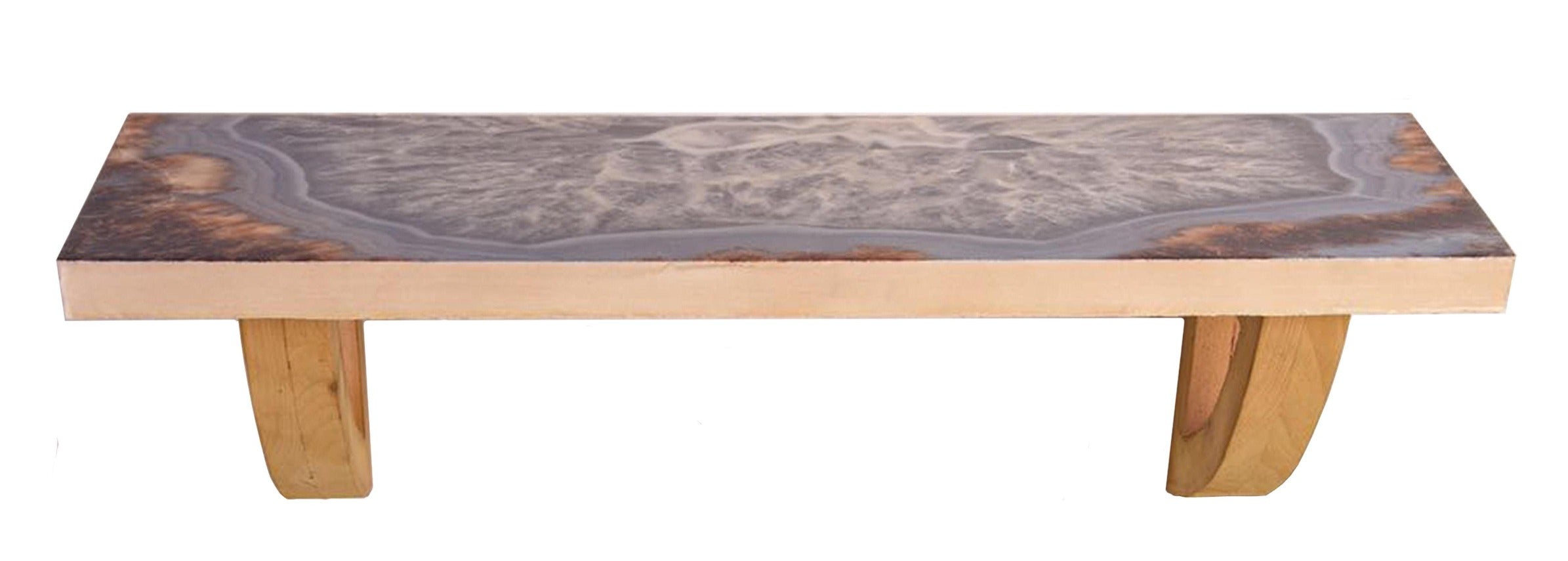 36" Gray And Natural Wood Agate Pattern Wall Mount Accent Shelf - Office Supplies