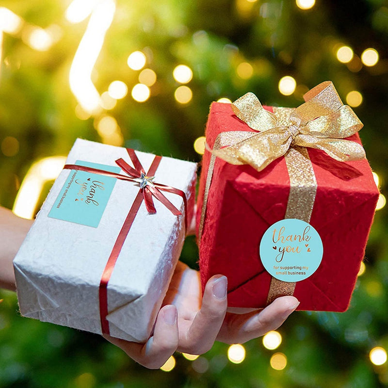 Mini Gold Embossed Thank you Card Valentine Happy Birthday Christmas Party Wedding Invitation Letter Greeting Cards