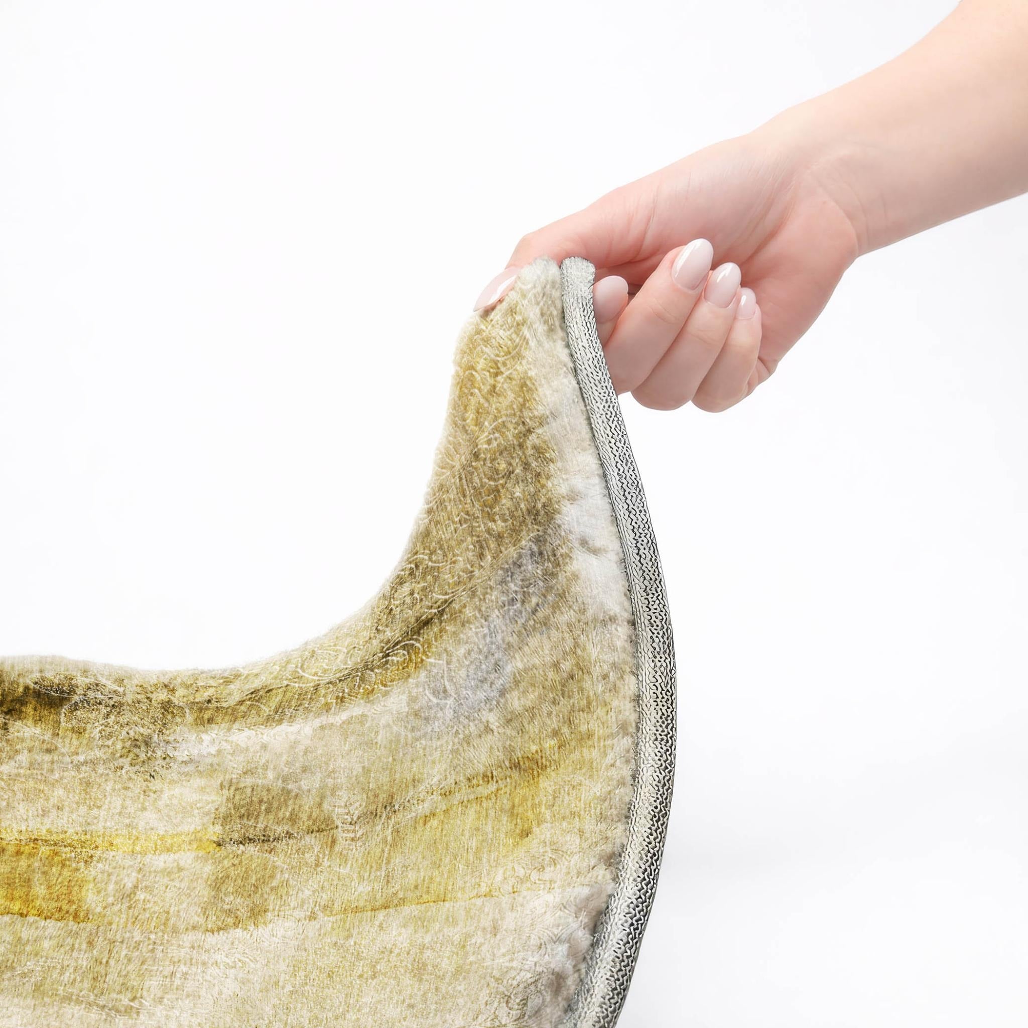 10' X 14' Taupe And Beige Abstract Shag Washable Area Rug With UV Protection - Home & Garden