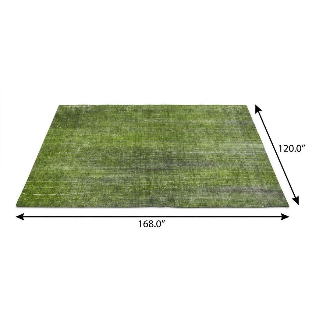 10' X 14' Green And Gray Striped Shag Washable Area Rug With UV Protection - Home & Garden