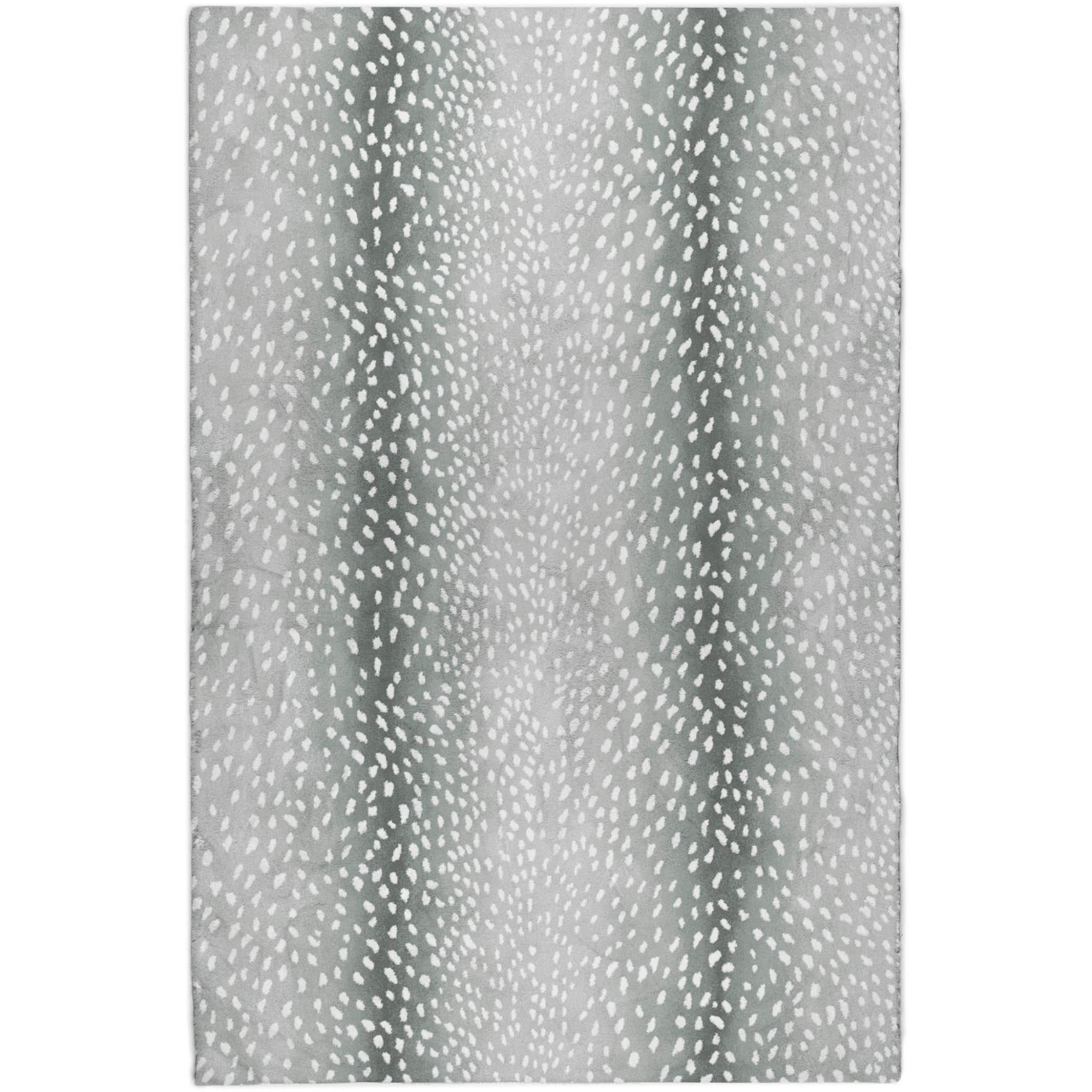 10' X 14' Gray And Silver Animal Print Shag Washable Area Rug With UV Protection - Home & Garden
