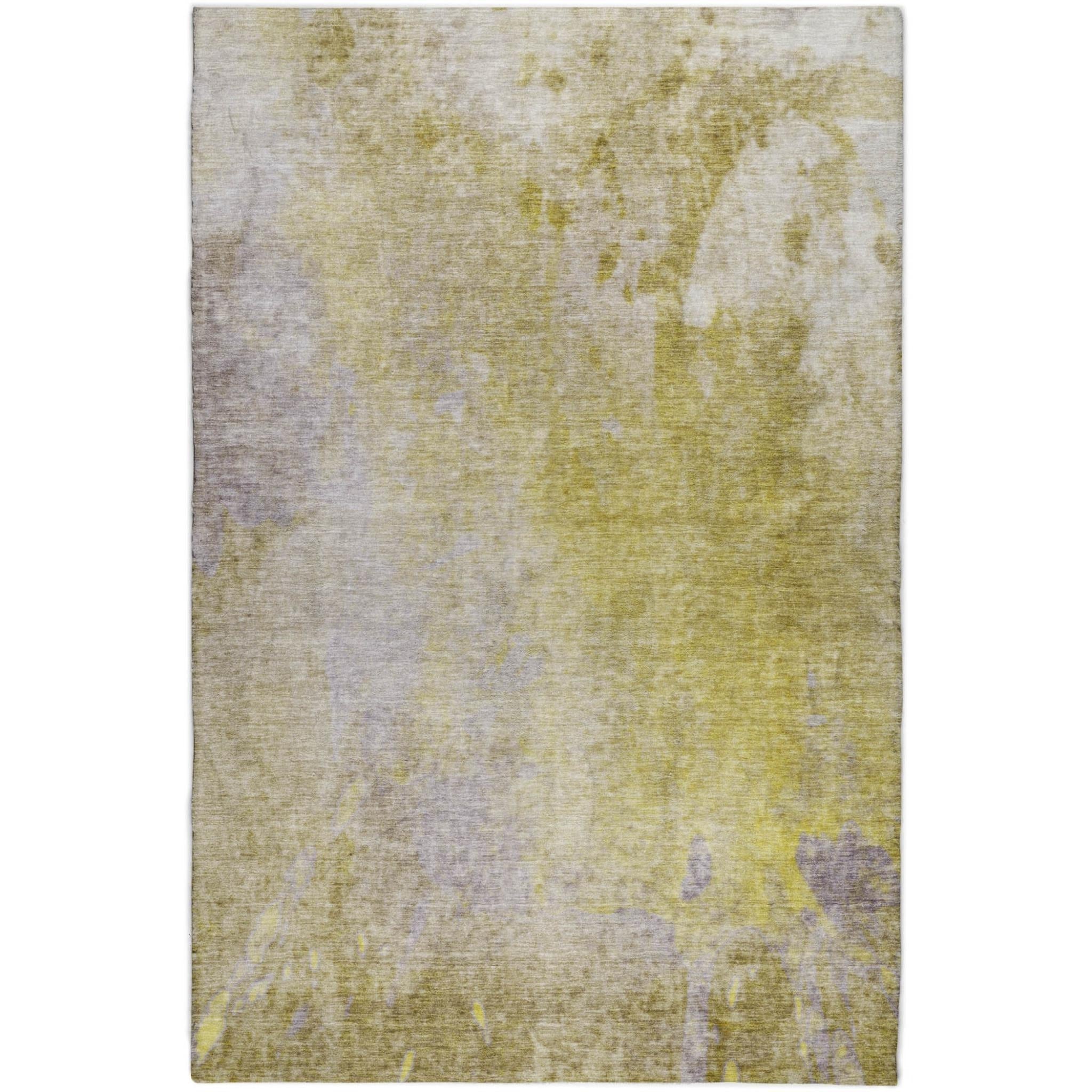 10' X 14' Gold And Beige Abstract Shag Washable Area Rug With UV Protection - Home & Garden