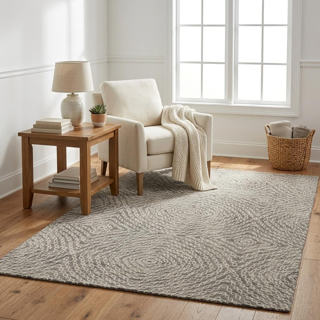 5' X 8' Brown And Beige Abstract Shag Washable Area Rug With UV Protection - Home & Garden