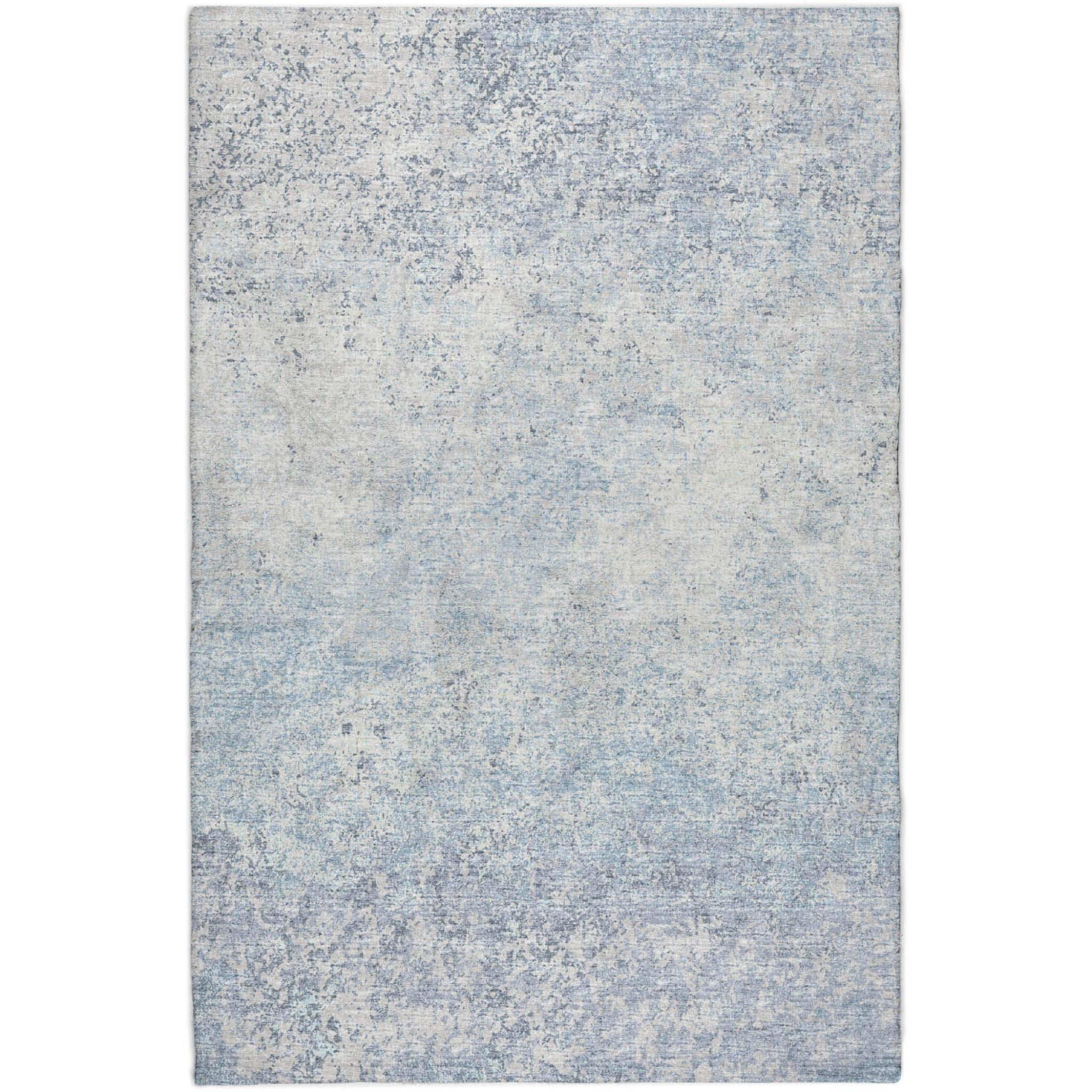 3' X 5' Blue And Ivory Abstract Shag Washable Area Rug With UV Protection - Home & Garden