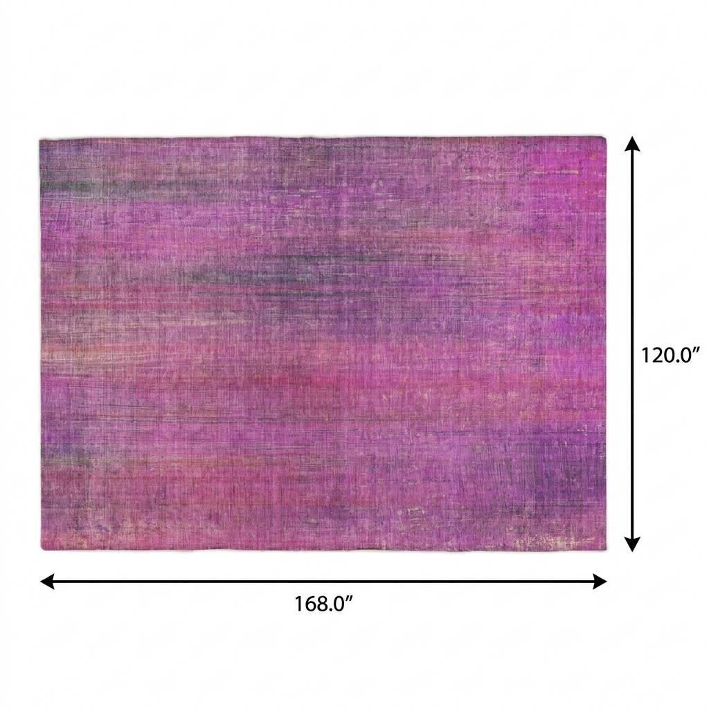10' X 14' Lilac And Purple Striped Shag Washable Area Rug With UV Protection - Home & Garden