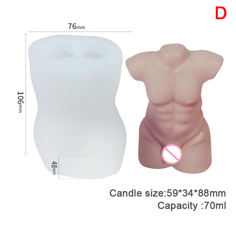 Female Body Art Statue Candle Silicone Mold Home Decoration Crafts Making Mould Female Male Body Figurines Candle 3D Mould D
