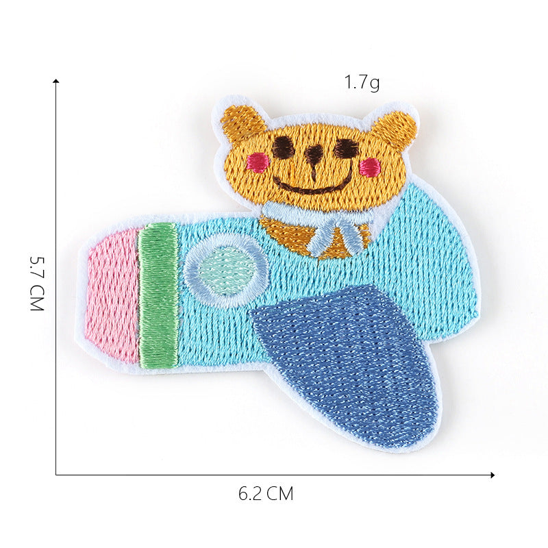 Embroidered patch cartoon animal bear flower DIY children's clothing accessories sewing ironing patch stickers jewelry patch 4