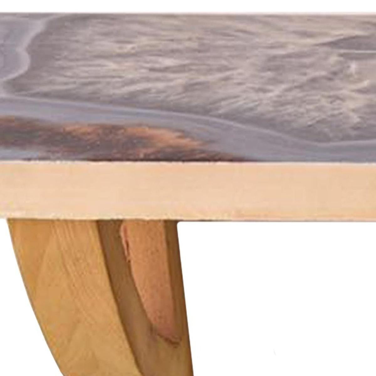 36" Gray And Natural Wood Agate Pattern Wall Mount Accent Shelf - Office Supplies